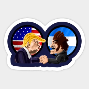 Donald Trump x Javier Milei Argentina/USA FLAGS Sticker